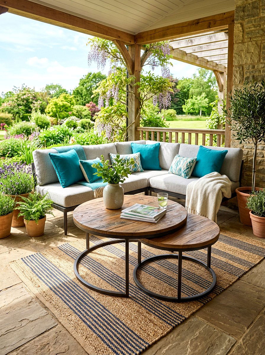 Nested outdoor coffee tables - 30 porch coffee table ideas
