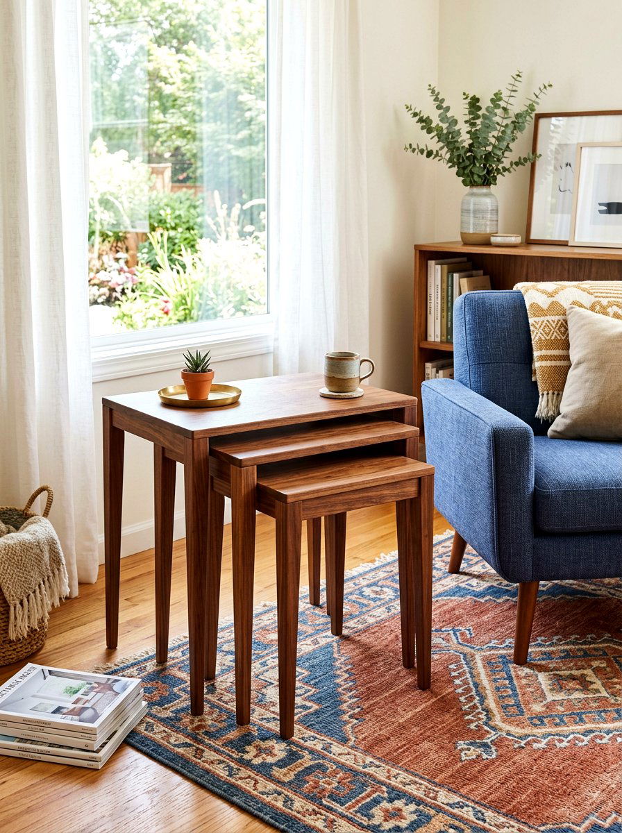 Nested side tables set - 30 small living room ideas