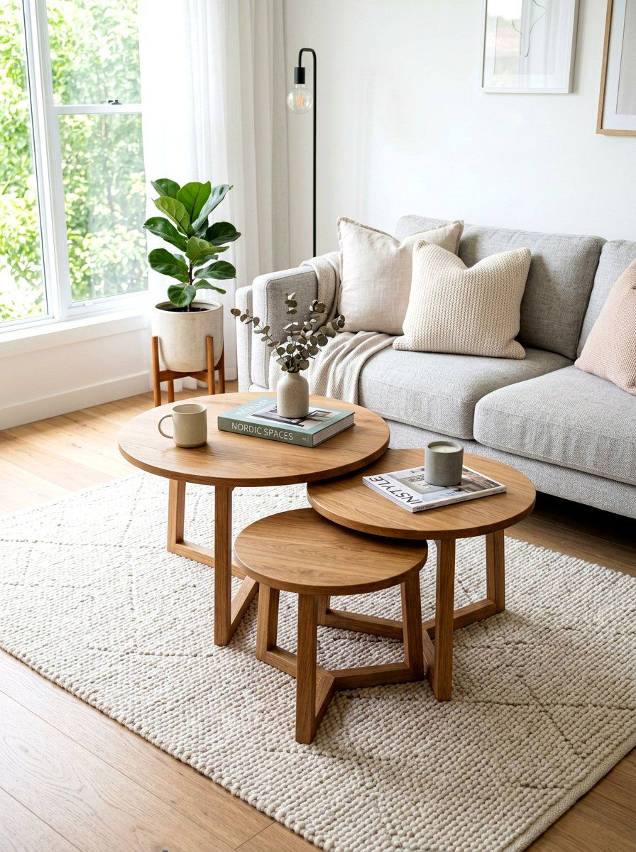 Nesting Coffee Table Set - 30 foldable furniture apartment ideas