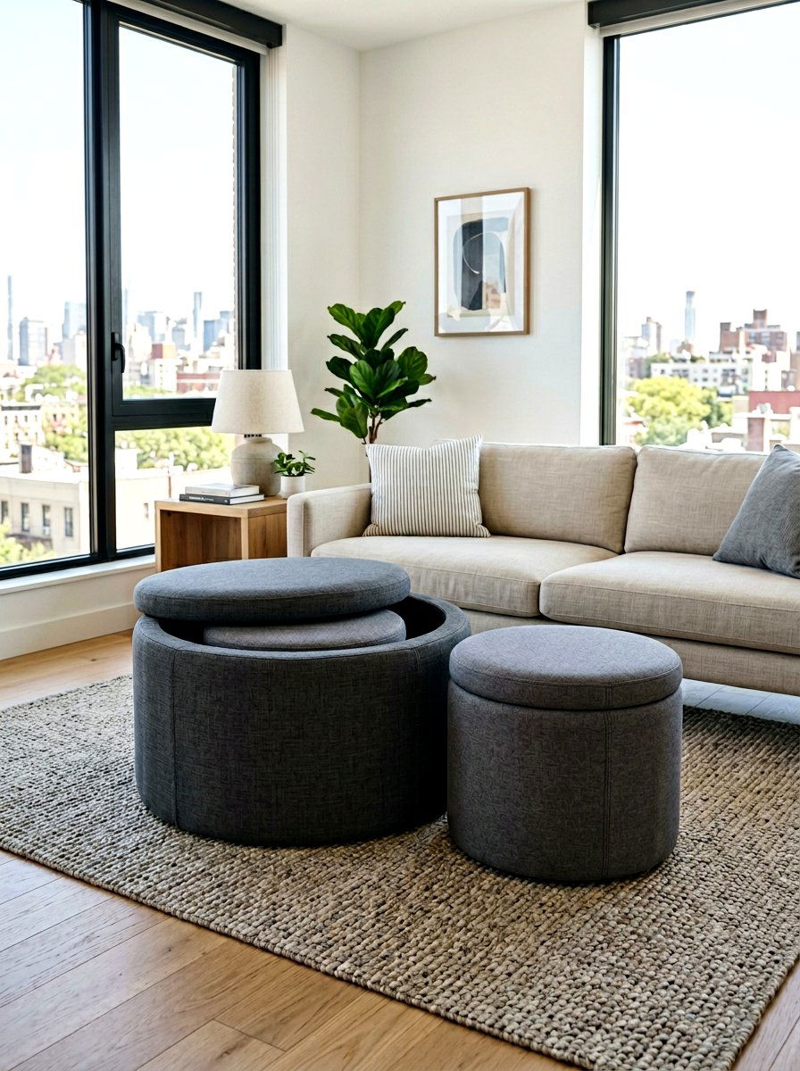 Nesting Storage Ottoman Set - 30 hidden ottoman storage ideas