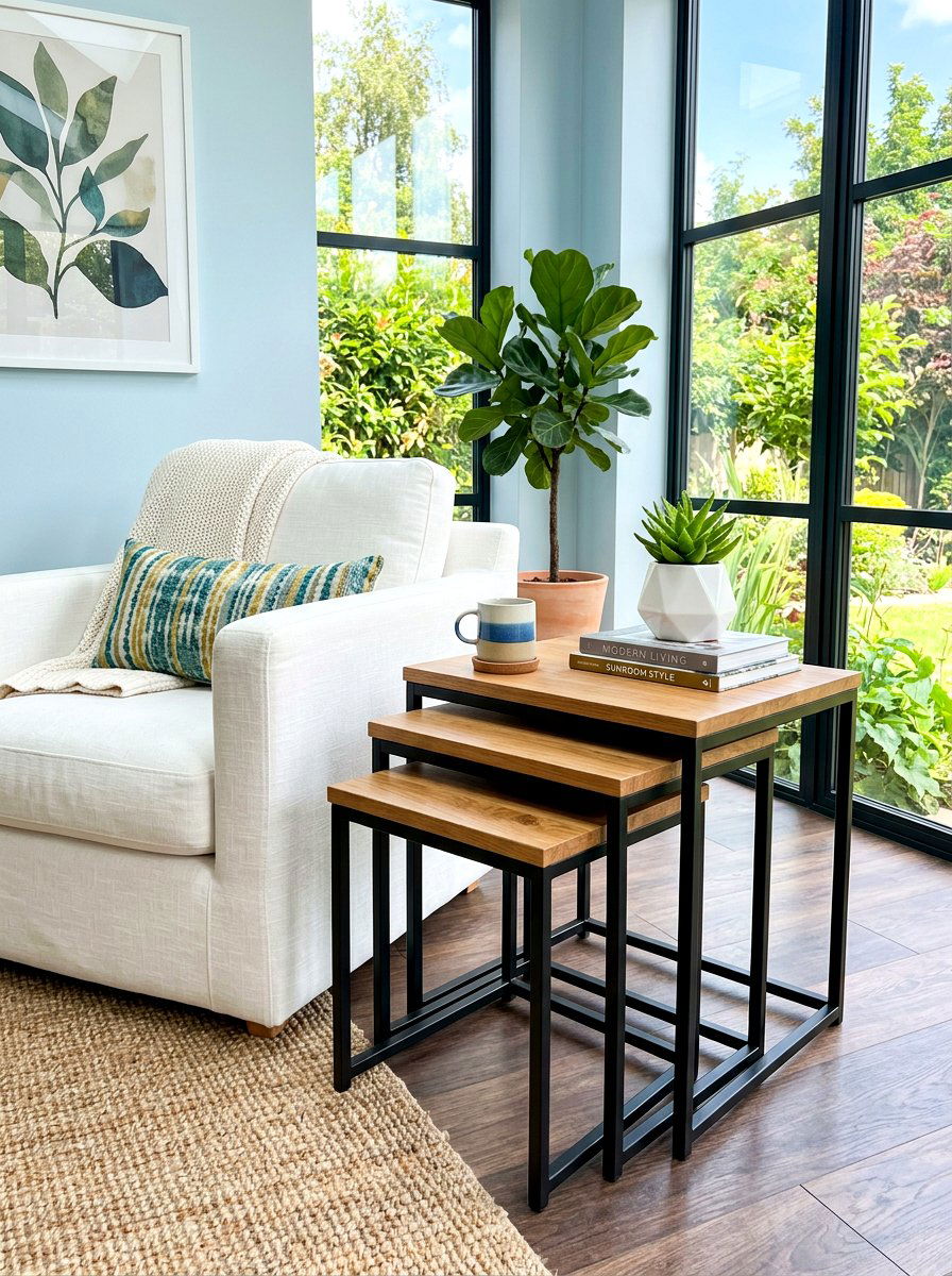 Nesting sunroom tables - 30 sunroom furniture ideas
