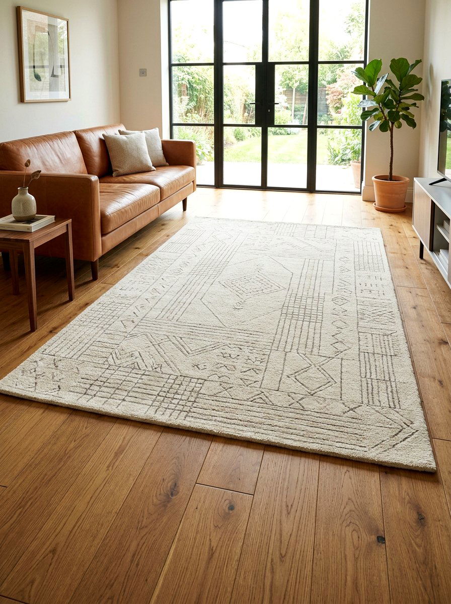 Neutral Area Rug Pattern - 30 modern farmhouse decor ideas