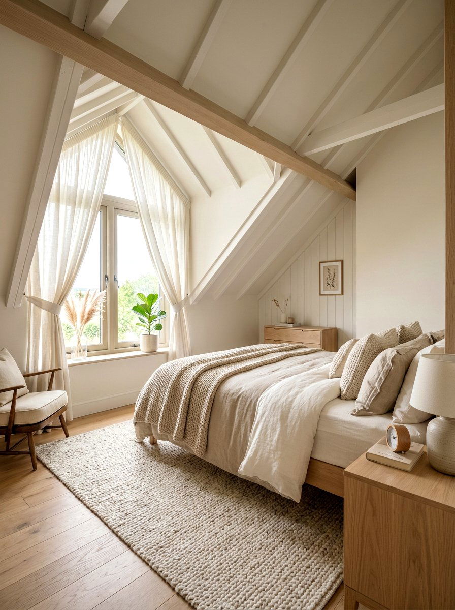 Neutral Attic Bedroom - 30 attic bedroom ideas