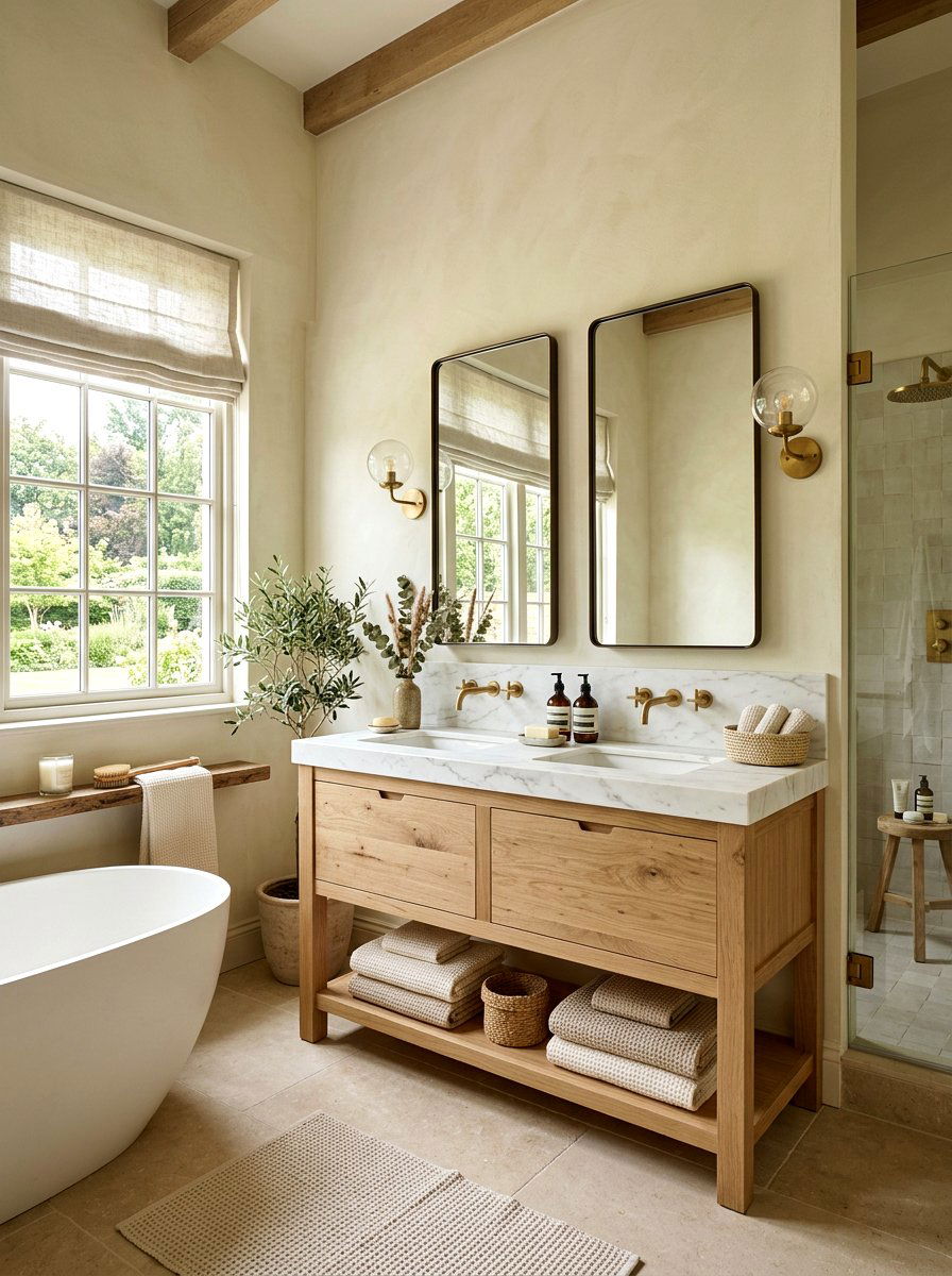 Neutral Bathroom Decor - 30 rustic luxury bathroom ideas