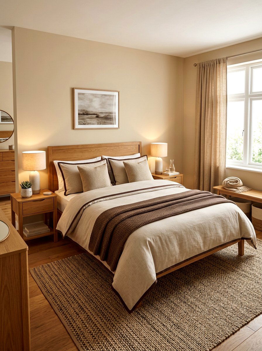 Neutral Beige Piped Bedding - 30 piped bedding ideas