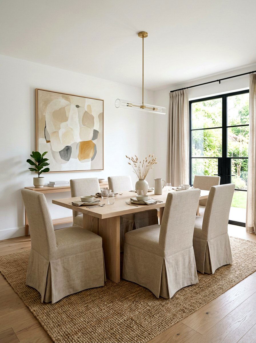 Neutral Beige Skirted Chair - 30 skirted dining chair ideas