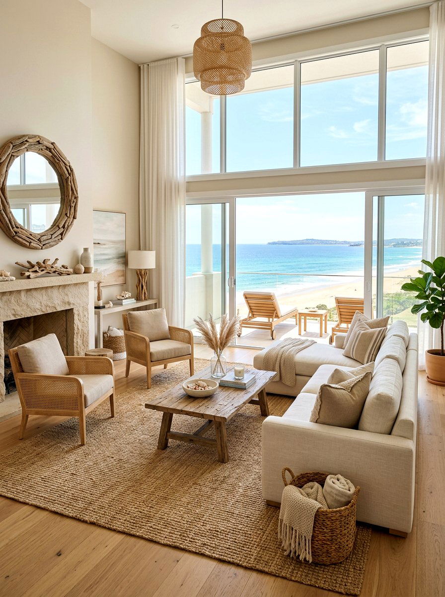 Neutral Coastal Living - 30 seaside cottage ideas