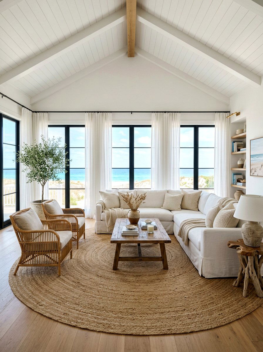 Neutral Coastal Living Room - 30 Nancy Meyers living room ideas
