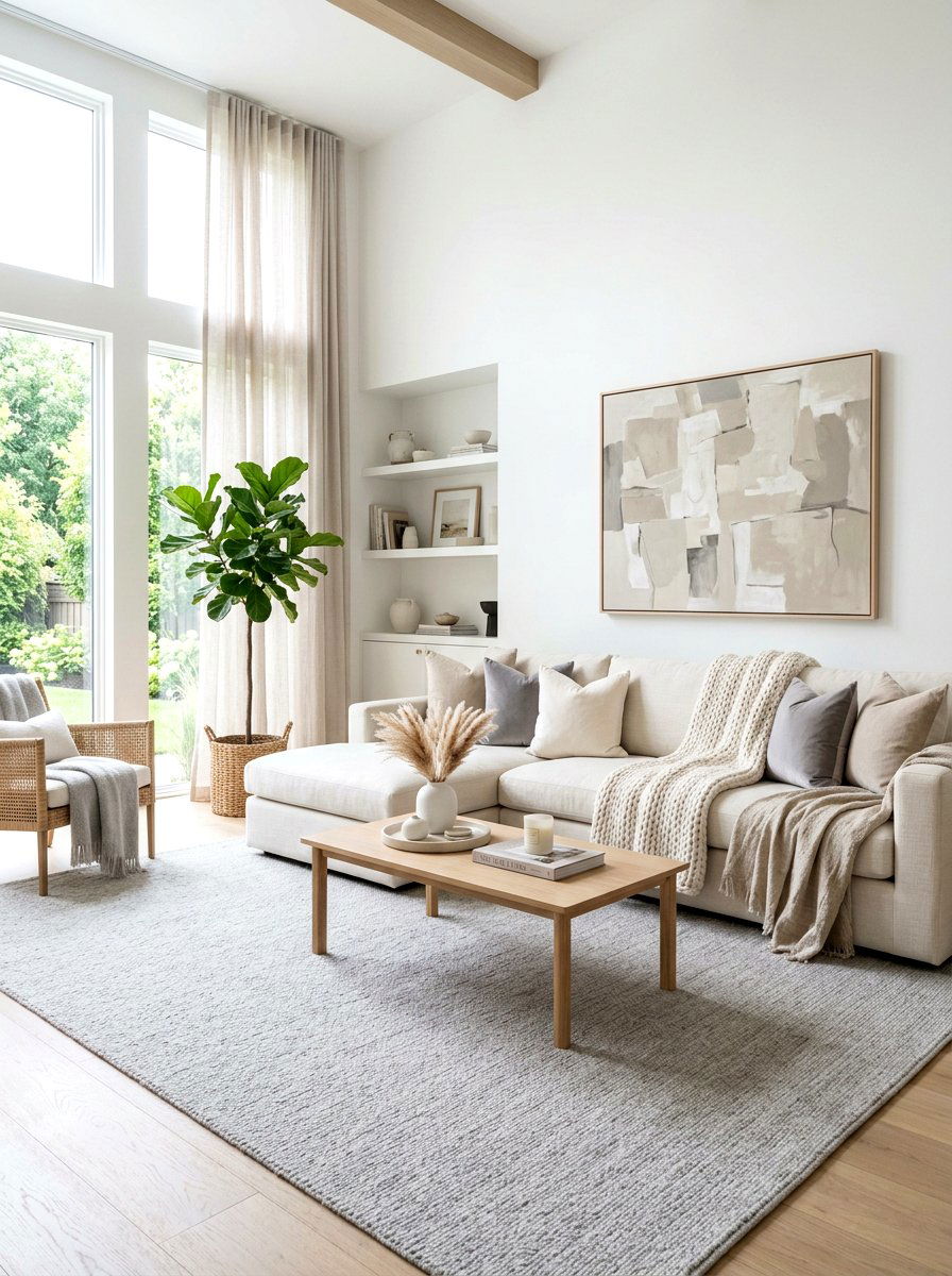 Neutral Color Living Room - 30 small space living room ideas