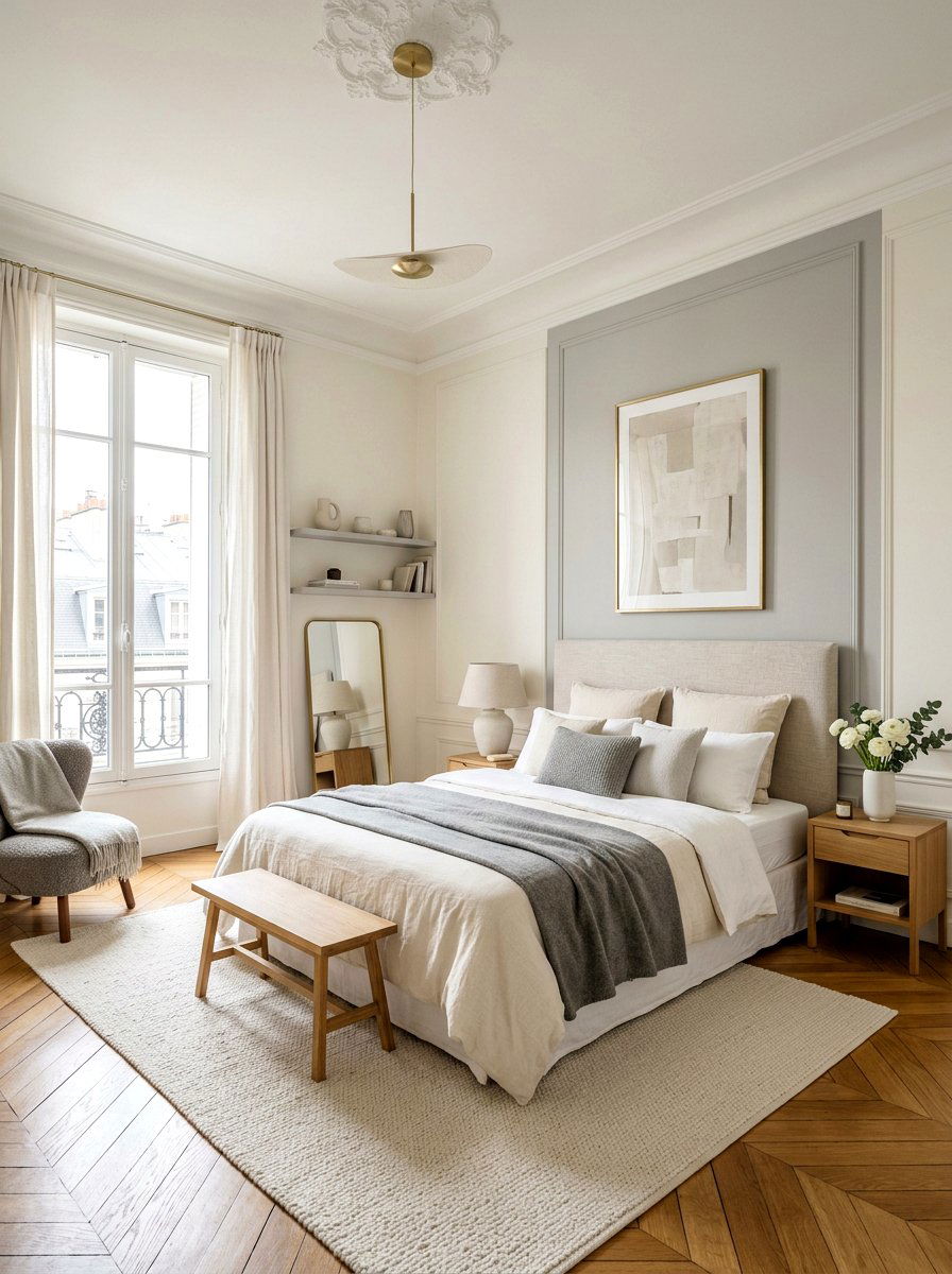 Neutral Color Palette - 30 Parisian bedroom ideas