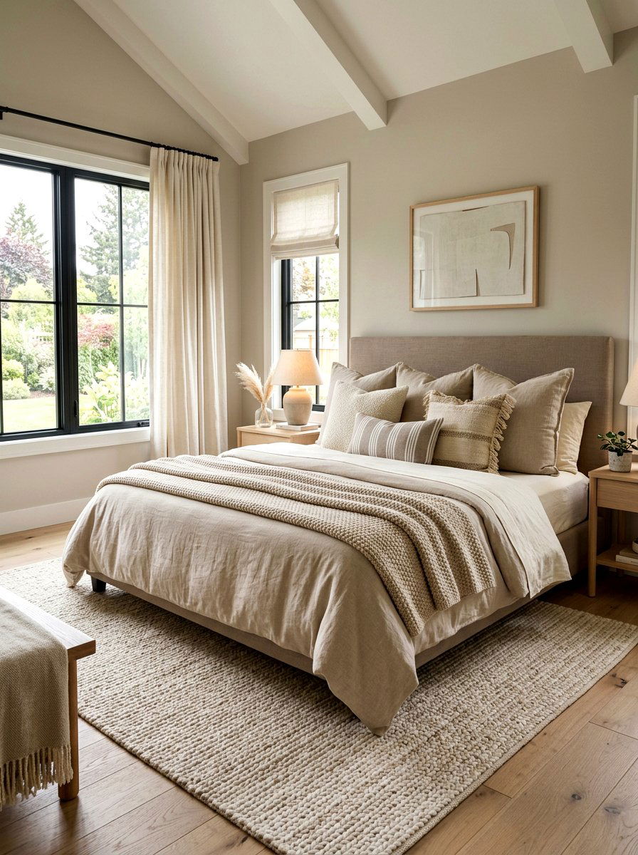 Neutral Color Palette - 30 layered bed styling ideas