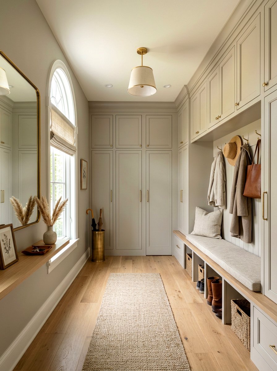 Neutral Color Palette - 30 quiet luxury mudroom ideas