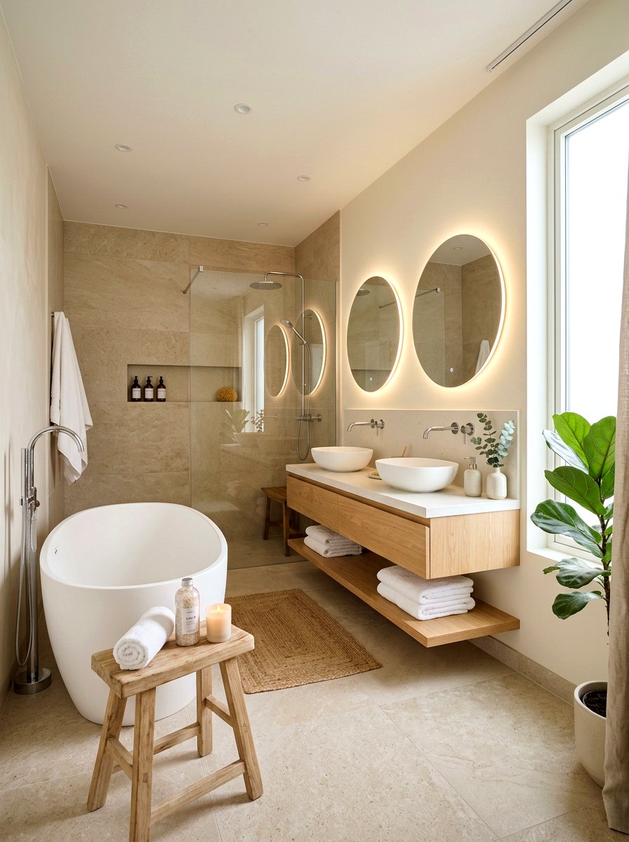 Neutral Color Palette - 30 tiny house bathroom ideas
