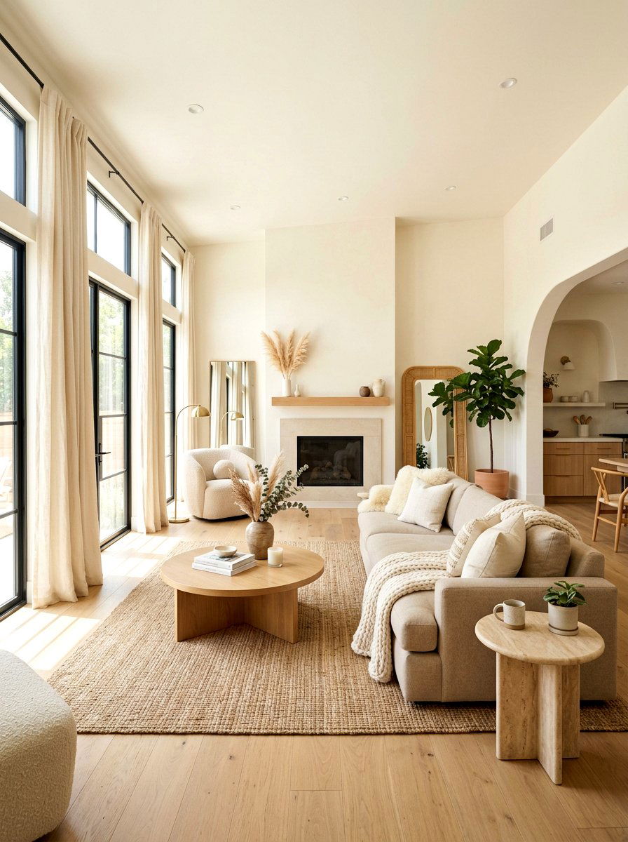 Neutral Color Palette - 30 narrow living room ideas