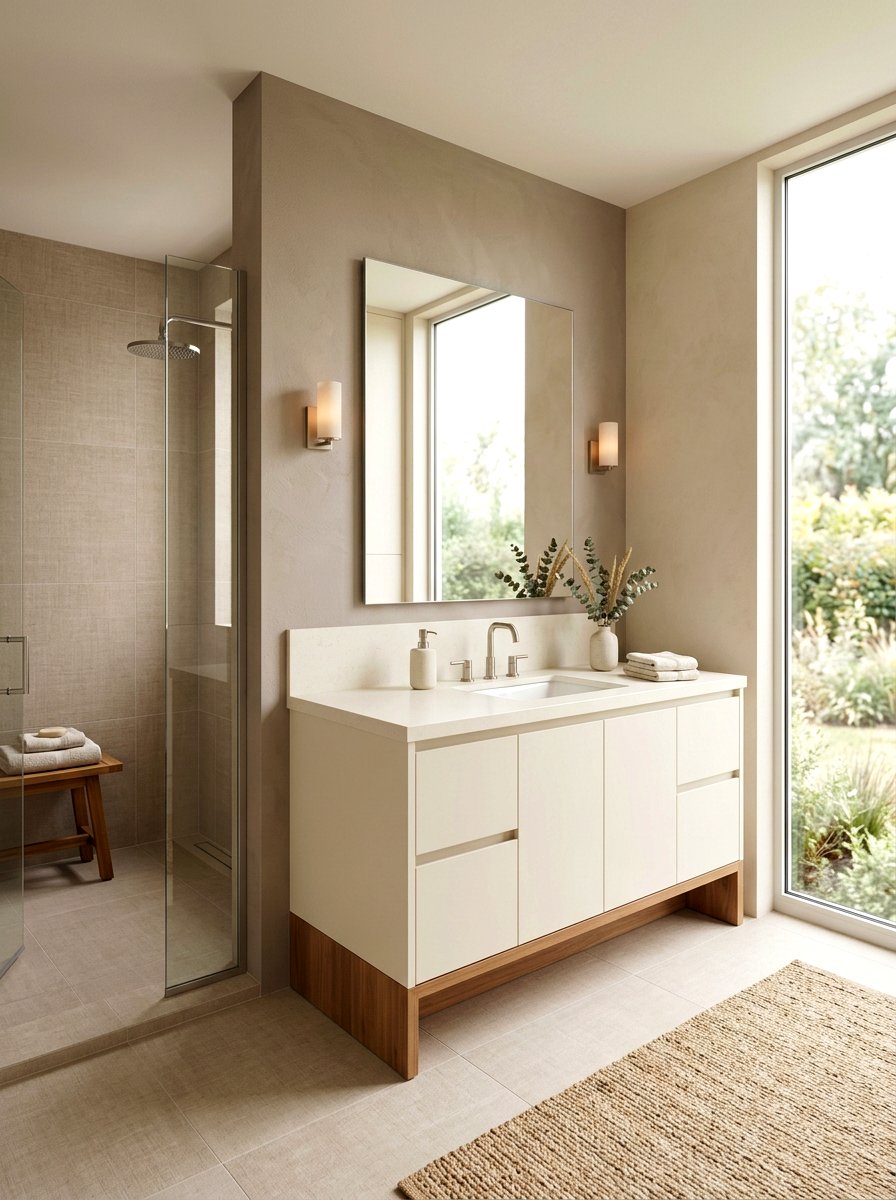 Neutral Color Palette Sanctuary - 30 spa hotel bath ideas