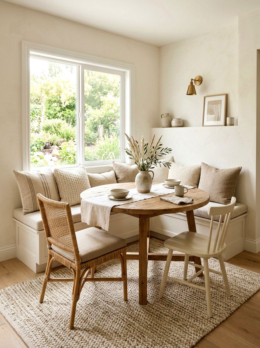 Neutral Color Palette - 30 breakfast nook ideas