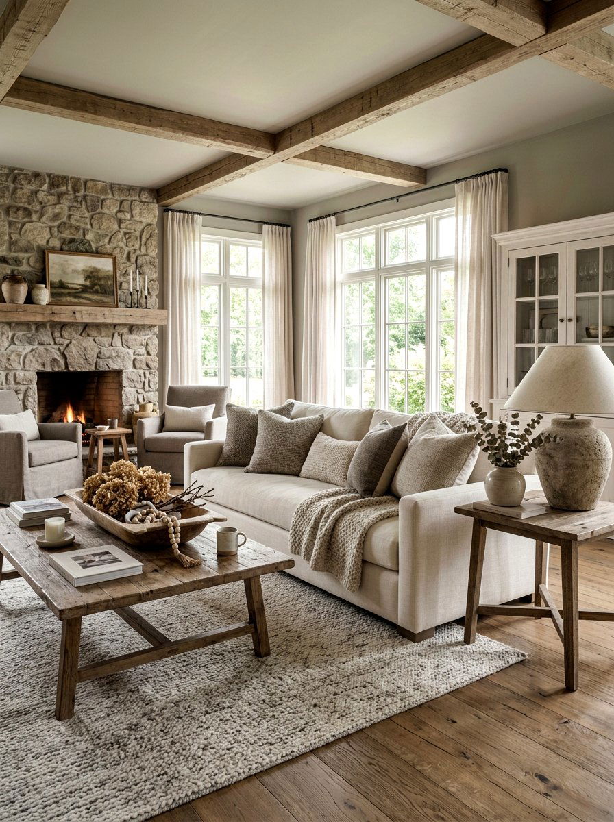 Neutral Cottage Interior - 30 cottage living room decor ideas