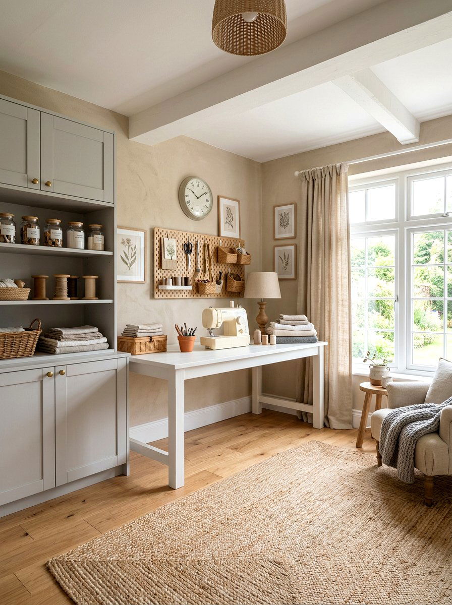 Neutral Craft Room - 30 knitting room ideas