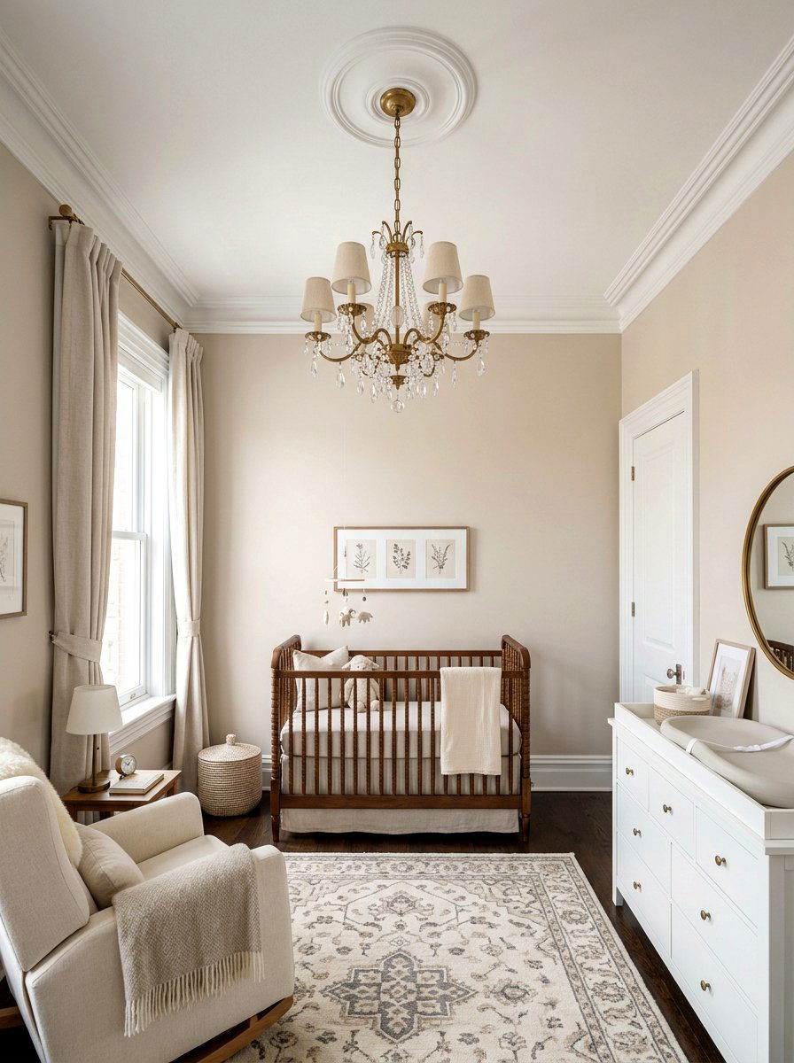 Neutral Crown Molding Nursery - 30 old money nursery ideas