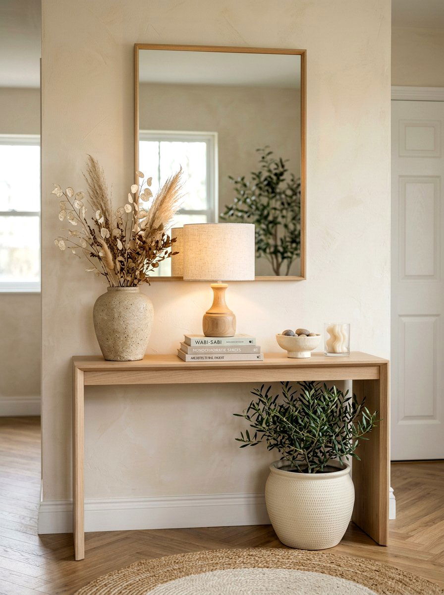 Neutral Entryway Styling - 30 designer entry table decor ideas
