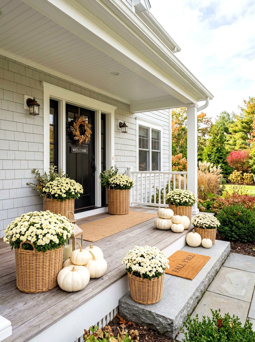 Neutral Fall Porch Palette - 30 fall front porch ideas