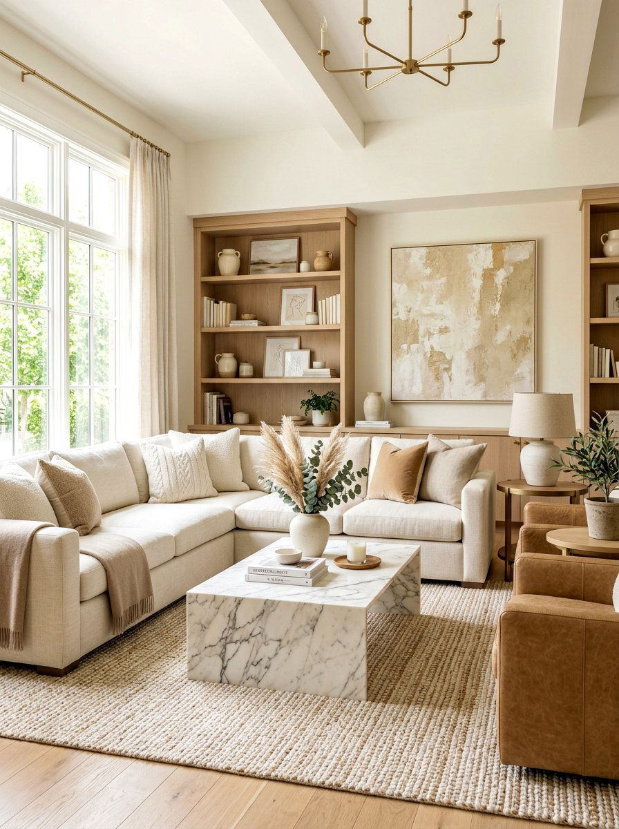 Neutral Family Room Palette - 30 family room decor ideas