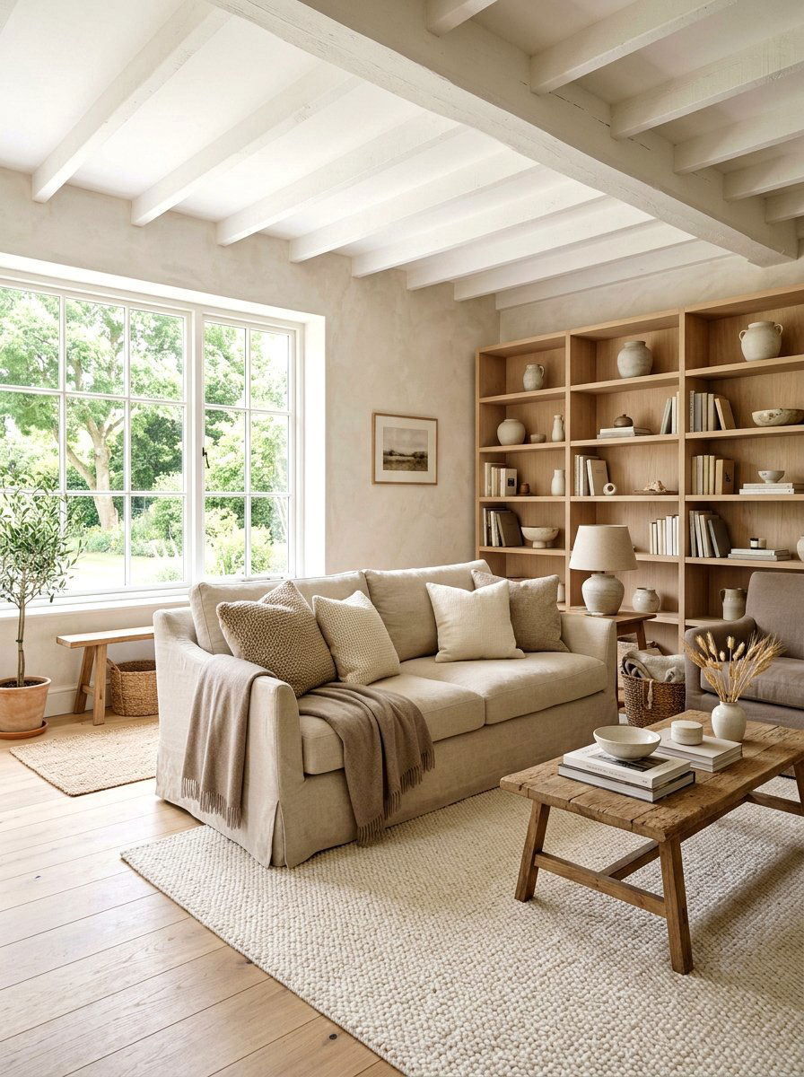 Neutral Farmhouse Interior - 30 farmhouse living room ideas
