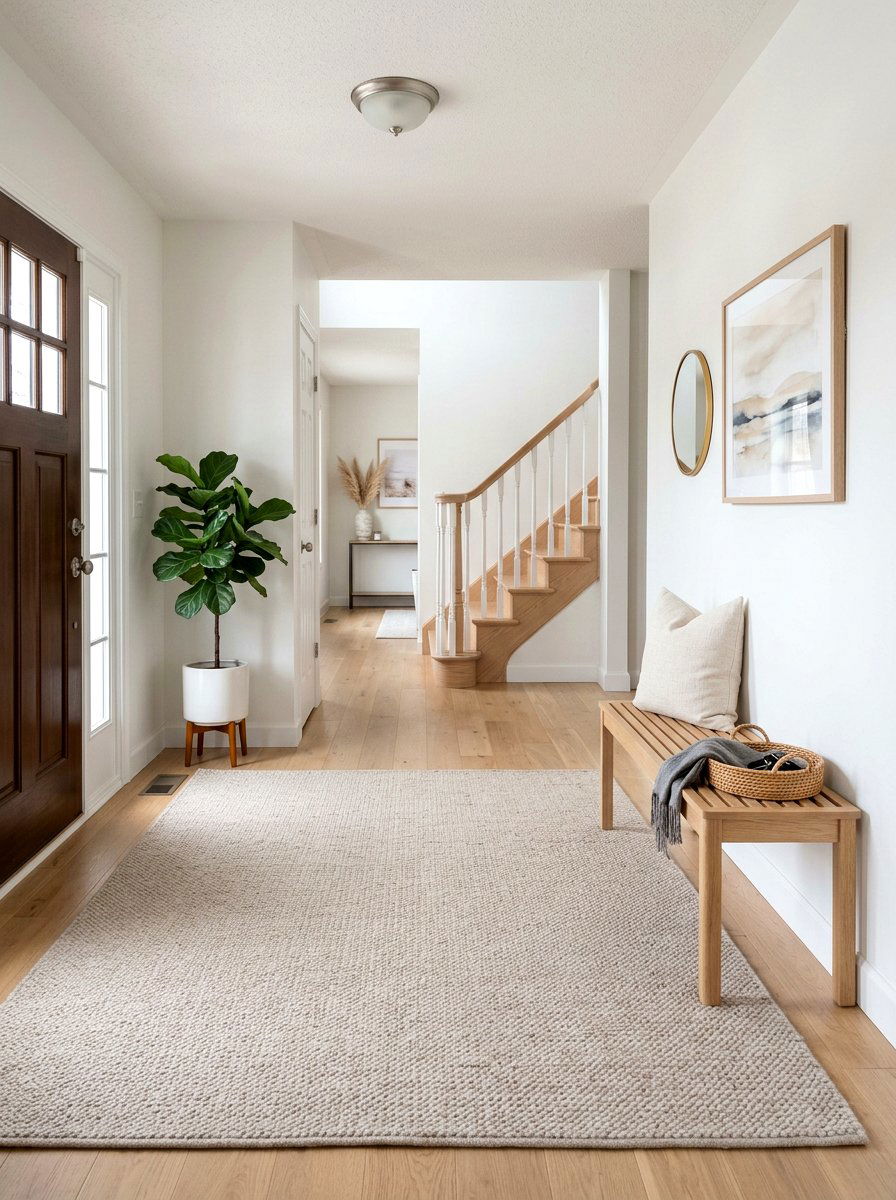 Neutral Foyer Rug - 30 foyer rug ideas