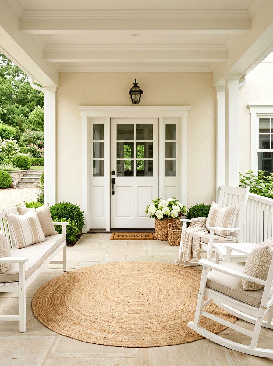 Neutral Front Porch - 30 cozy front porch ideas