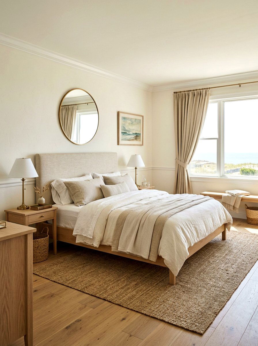 Neutral Linen Classic Bedroom - 30 old money bedroom ideas