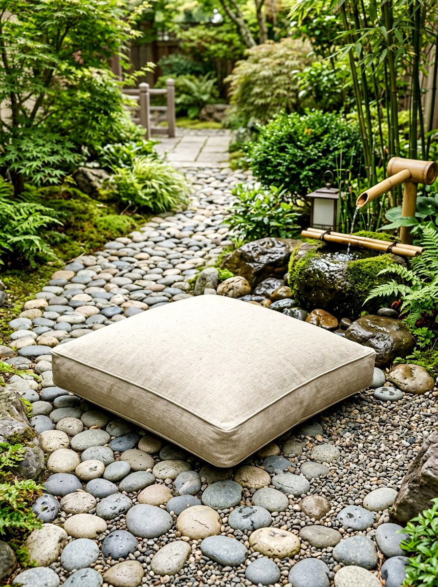 Neutral Linen Floor Pillow - 30 outdoor floor cushion ideas