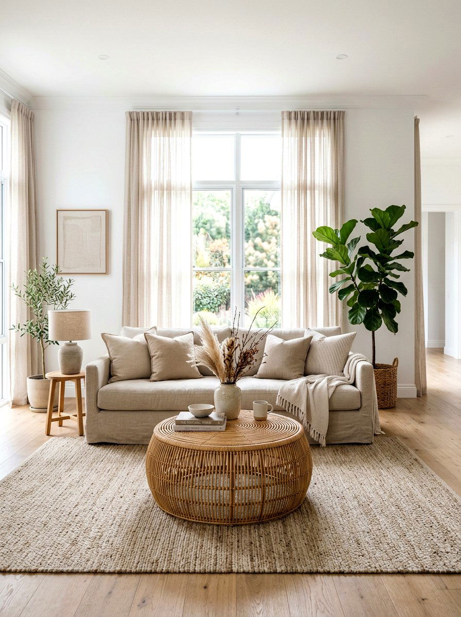 Neutral Linen Living Room - 30 French country living room ideas