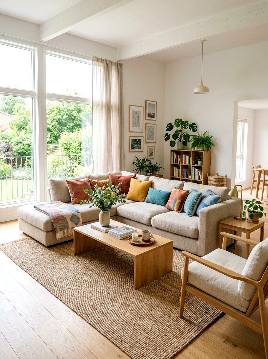 Neutral Linen Seating - 30 English manor living room ideas