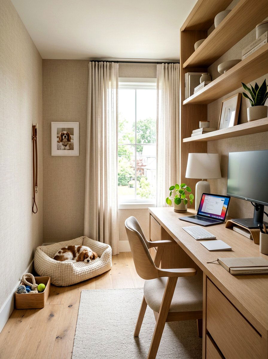 Neutral Linen Texture Wallpaper - 30 pet room wallpaper ideas