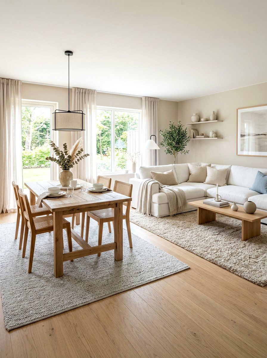Neutral Living Dining Room - 30 open concept decorating ideas