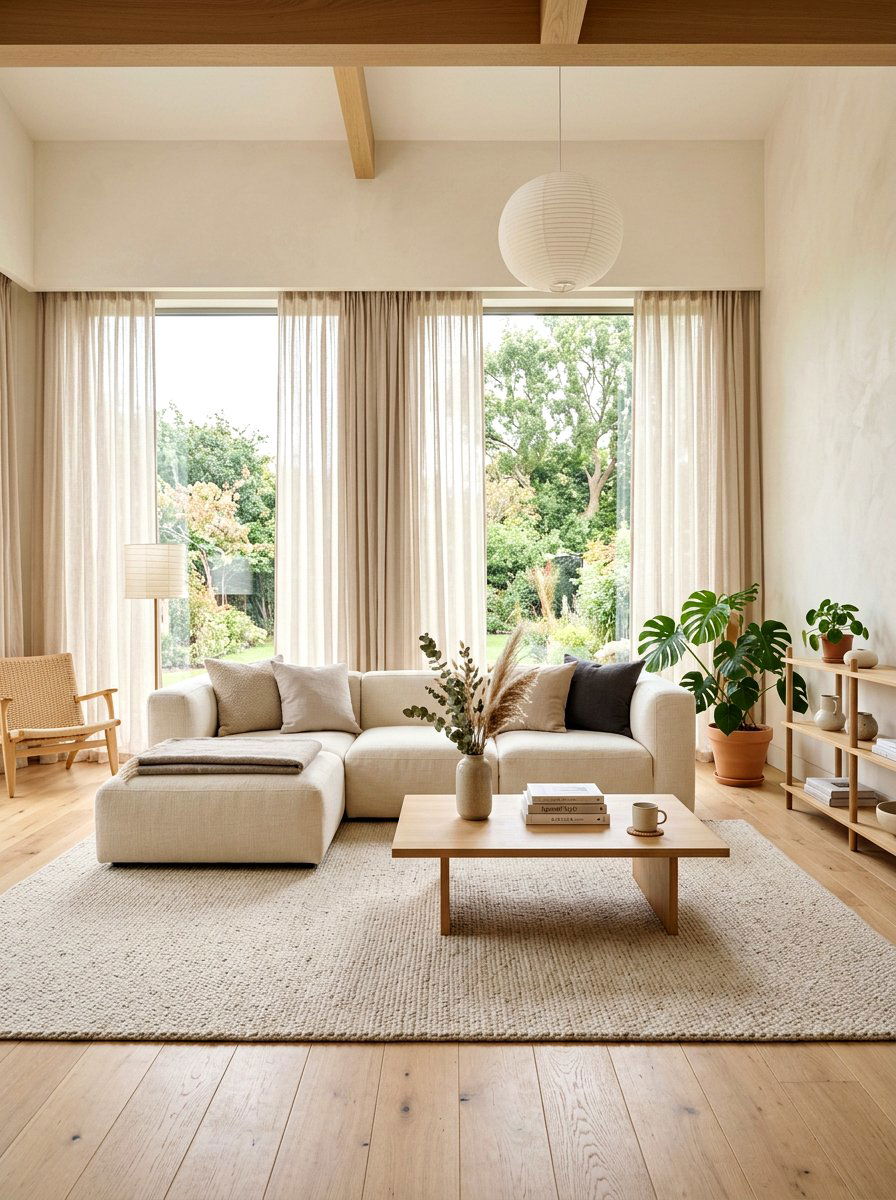 Neutral Living Room - 30 Japandi decor ideas