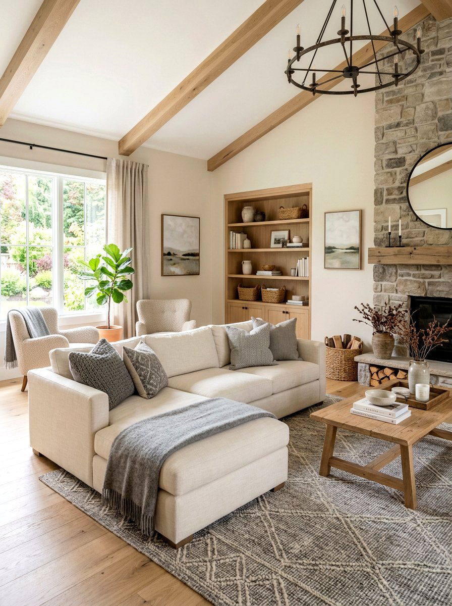 Neutral Living Room Color Palette - 30 modern farmhouse decor ideas