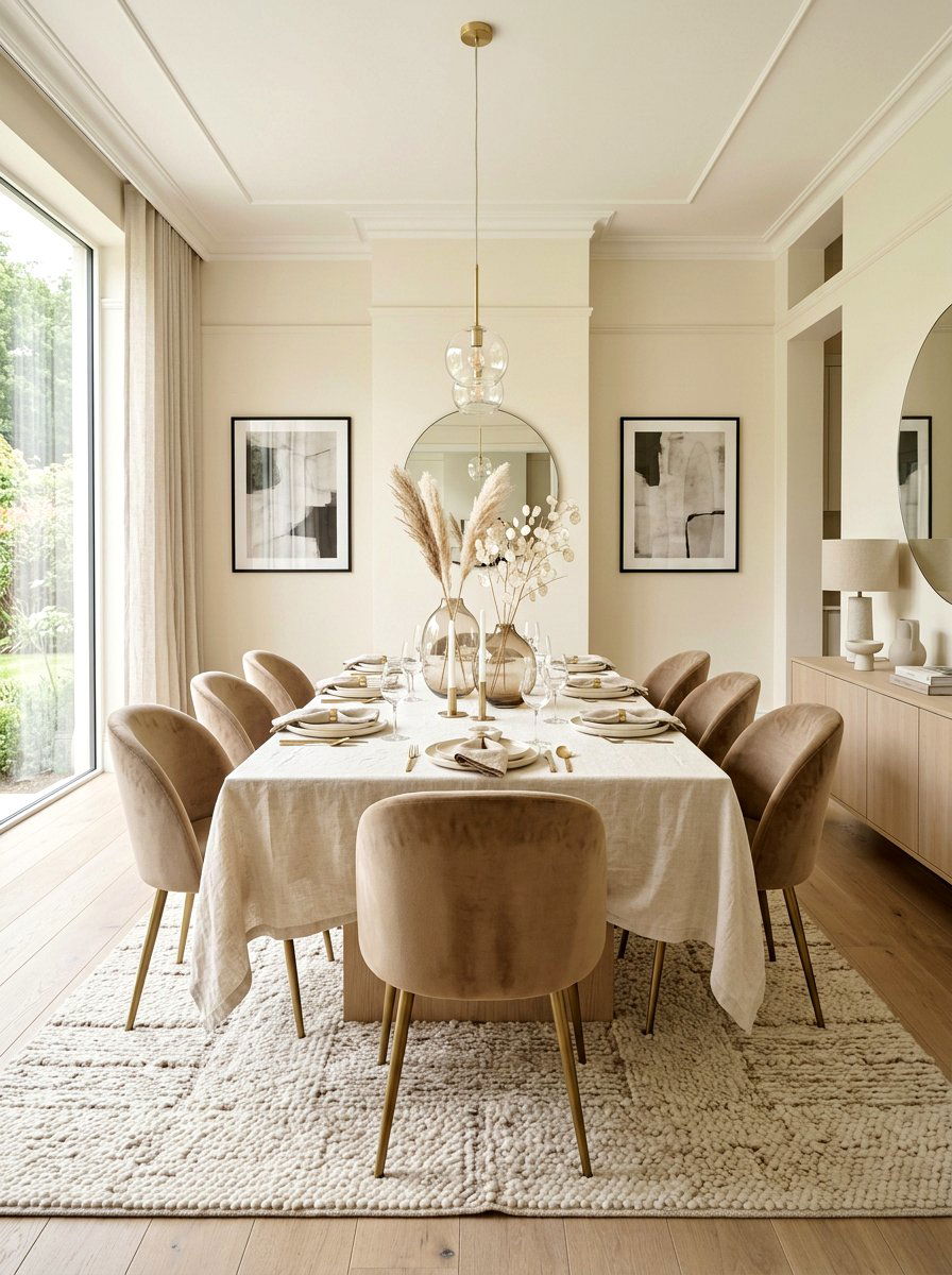 Neutral Monochrome Dining Room - 30 old money dining room decor ideas