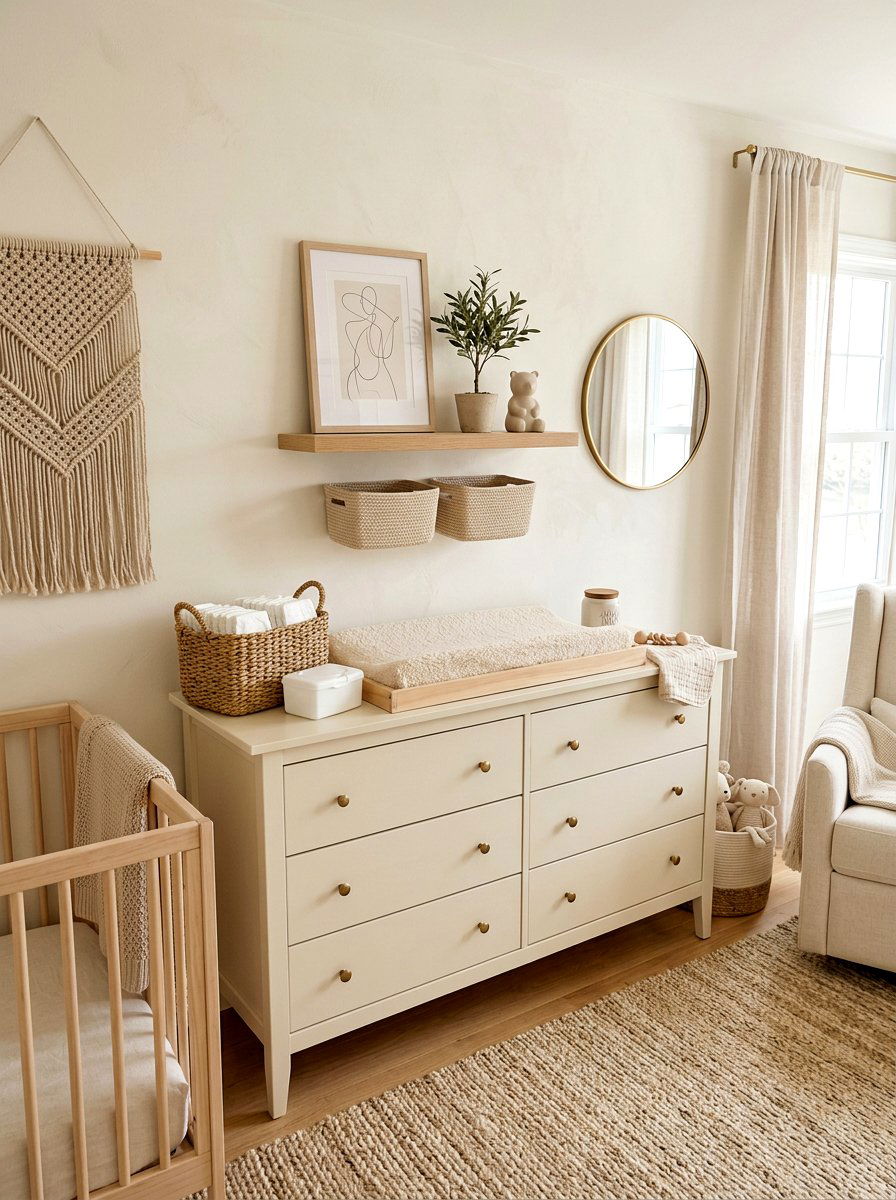 Neutral Nursery Changing Area - 30 changing station ideas