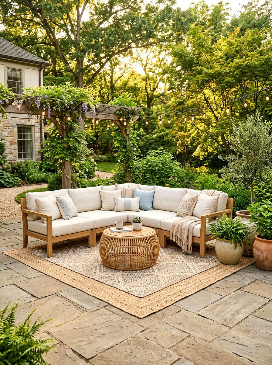Neutral Outdoor Sectional - 30 California casual patio ideas