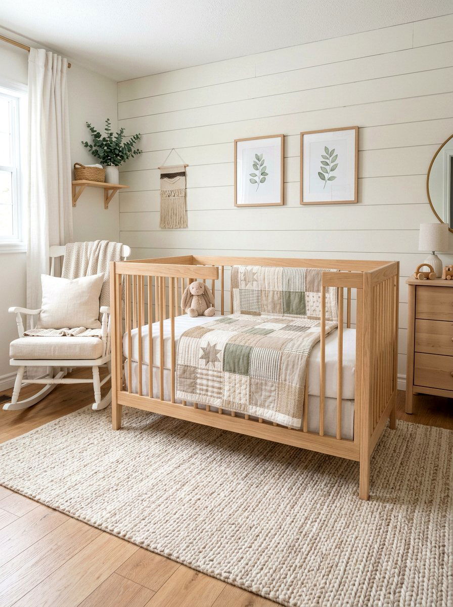 Neutral Patchwork Quilt - 30 gender neutral heirloom nursery ideas