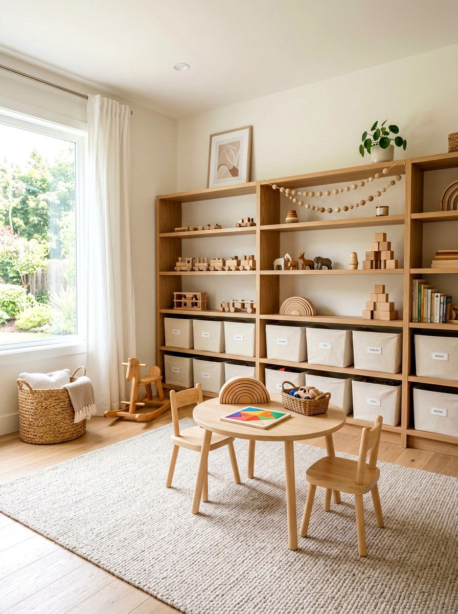 Neutral Playroom - 30 small playroom ideas