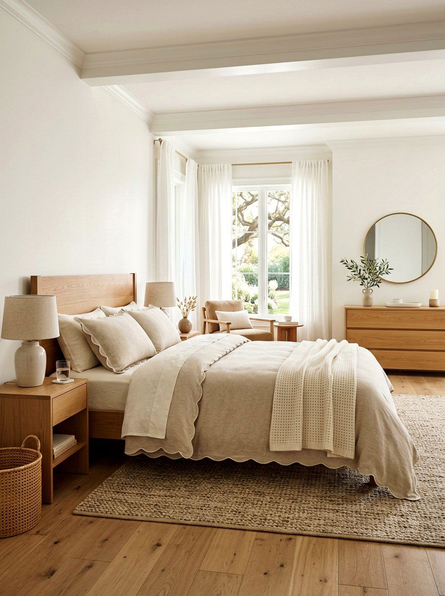 Neutral Scalloped Bedding - 30 scalloped bedding ideas