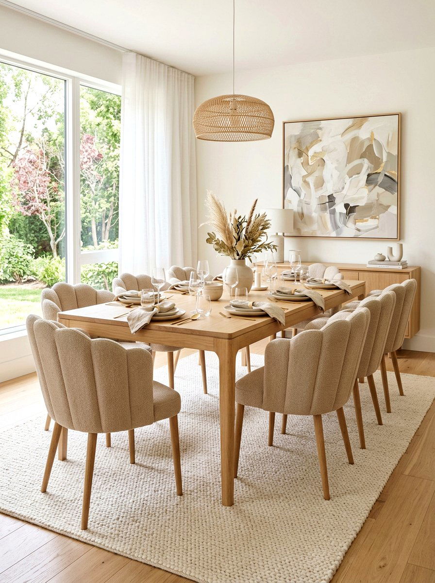 Neutral Scalloped Dining Chair - 30 scalloped dining chairs ideas
