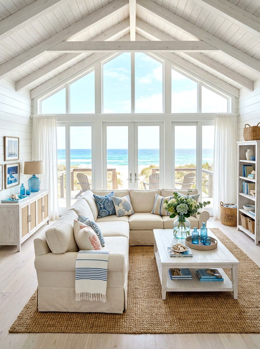 Neutral Sectional In Coastal Style Room - 30 sectional layout ideas