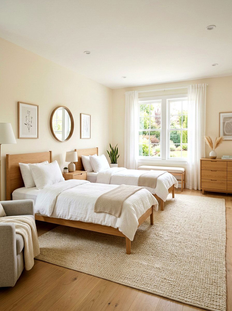 Neutral Shared Bedroom - 30 shared sibling room ideas