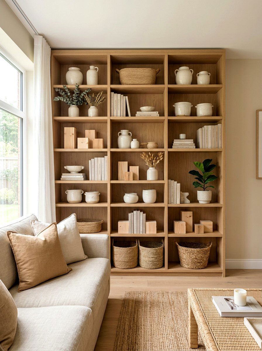 Neutral Shelf Decor - 30 shelf styling ideas