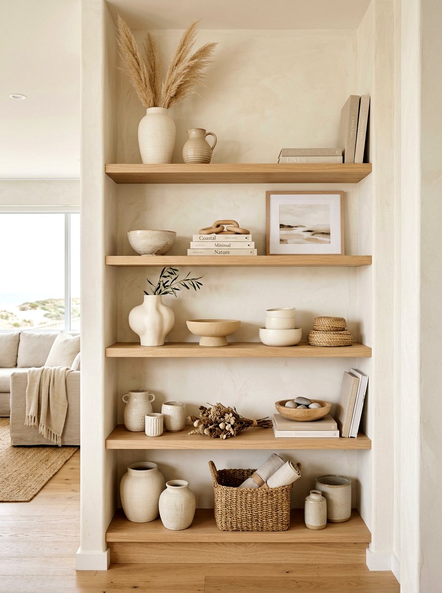 Neutral Shelf Styling - 30 shelfie styling ideas