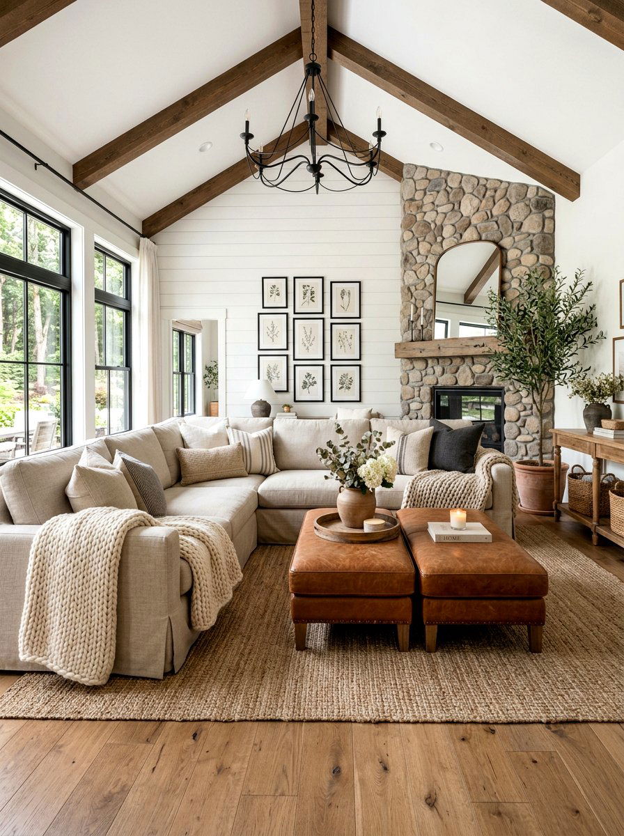 Neutral Slipcovered Sectional - 30 slipcovered sofa ideas