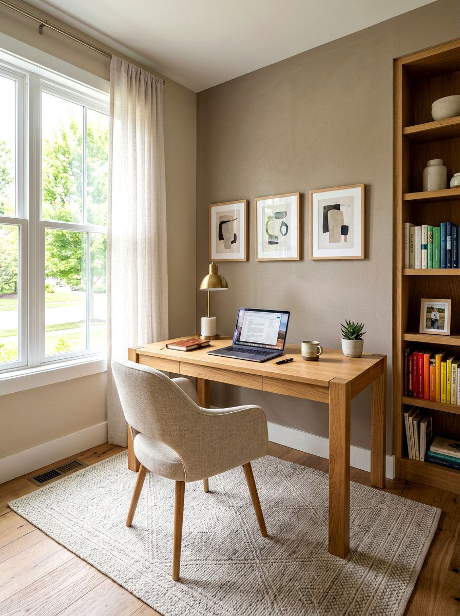 Neutral Study Area - 30 teen study room ideas
